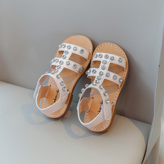 Bán Hàng Nữ Sandal Pha Lê Trẻ Em Lấp Lánh Kim Cương Giả Mùa Hè Dép Cổ Điển Trẻ Em Đi Biển Giày Công Chúa Mềm Mại