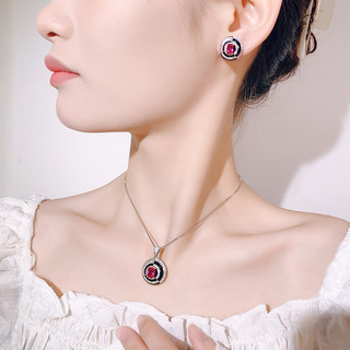 Châu Âu Mỹ ins Phong Cách Mới Kim Cương Ruby Đen Mã Não Hình Học Phù Hợp Với Nữ