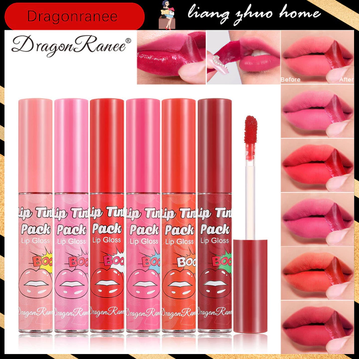 Dragon Ranee Gợi Cảm Lột Môi Bóng Chống Thấm Nước Lâu Trôi Rách Lỏng Son Môi Mờ Trái Cây Phác Thảo Đường Viền Trang Điểm Hình Xăm Mặt nạ Mỹ Phẩm