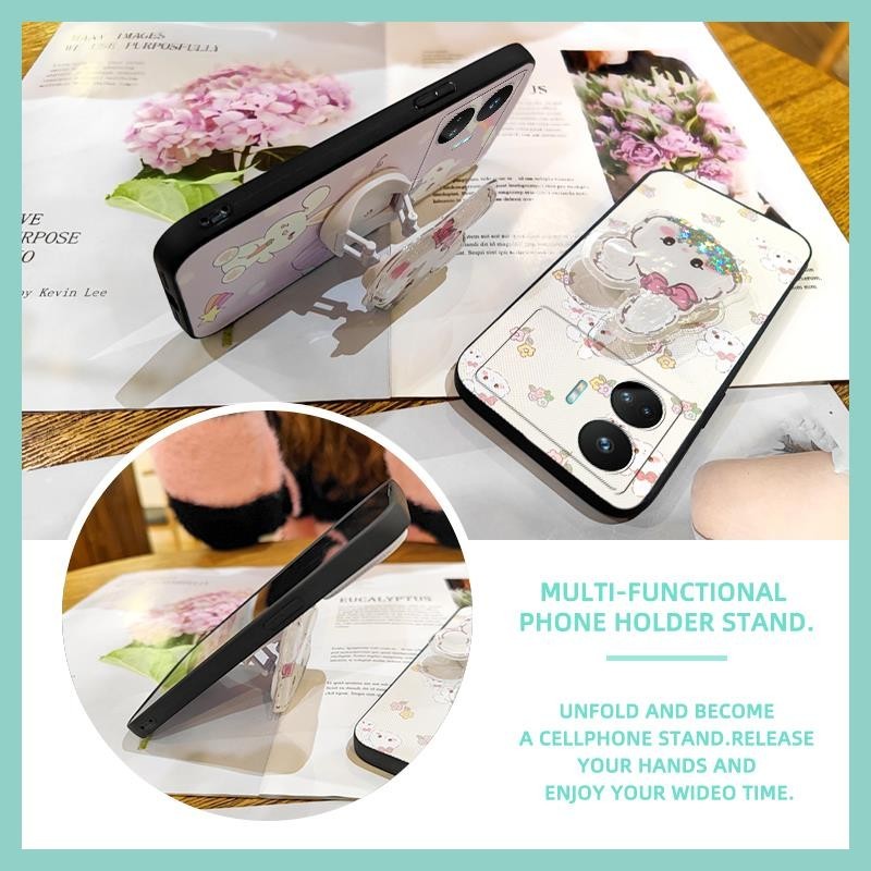 Cartoon Silicone Phone Case For OPPO Realme GT Neo5 SE Anti-dust drift sand Back Cover protective Durable Soft Case Kickstand