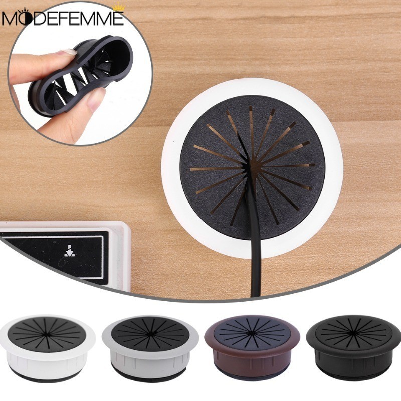 [Đặc sắc] Đồ dùng phần cứng nội thất - Dụng cụ sắp xếp cáp phòng văn phòng - Giá đỡ dây Grommet cáp tròn - Bàn làm việc Vỏ lỗ cáp nhựa - Hộp ren cáp máy tính