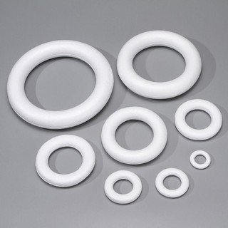 ASDFGER 1 Chiếc Vòng Xốp, Vòng Tròn Polystyrene DIY Handmade Vòng Hoa, 5 / 7 / 8 / 10 / 12 / 15 / 17 / 20cm Trắng Cho Đồ Trang Trí Tiệc Cưới