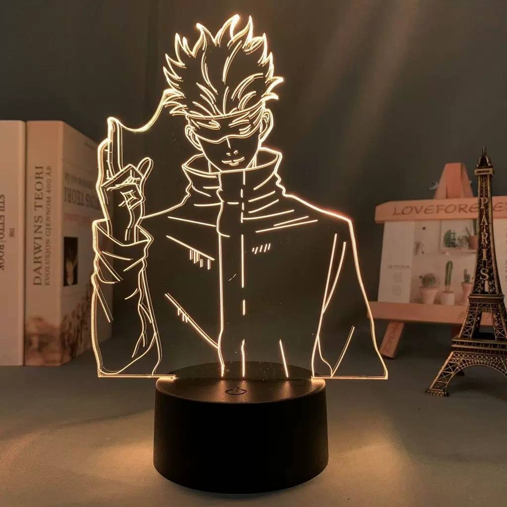 HK1 Jujutsu Kaisen Gojo Satoru Geto Suguru Fushiguro Megumi Itadori Yuji Đèn ngủ Anime 3D Đèn cảm ứng từ xa LED US