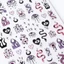 FAVORITEGOODS Móng Tay Nghệ Thuật Decal, Tím Ác Mắt Mùa Hè Miếng Dán Móng Tay, Phụ Kiện Móng Tay Rắn Dính Lâu Dài Thanh Trượt DIY Làm Móng Tay Decal