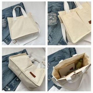 HOBBYIN Túi Tote, Túi đeo vai vải nhung dung tích lớn nhiều túi, Túi đeo vai vải nhung có tay cầm hàng đầu sành điệu