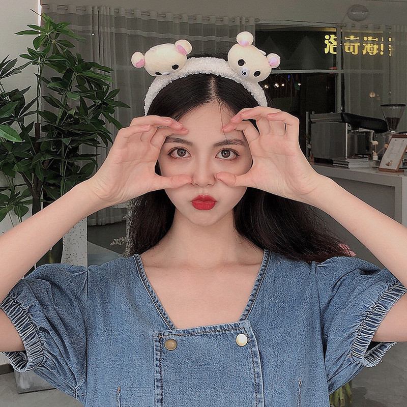 Băng đô rửa mặt bờm cài tóc turban dễ thương cute tai thỏ mèo tuần lộc gấu vải nam nữ giá sỉ