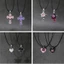 XGB Sweet Cool Liquid Heart Cross Mặt dây chuyền Vòng cổ dành cho nữ Dây da Unisex
