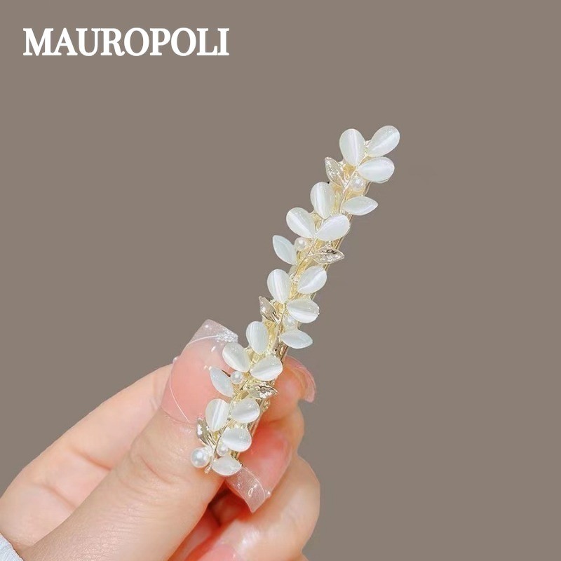 Mauropoli [Sẵn Sàng] Kẹp Tóc Tai Lúa Mì Opal Tính Khí Phù Hợp Tất Trận Đấu Mỏ Vịt Niche Độc Đáo Cao Cấp Phụ Kiện Bên Nữ