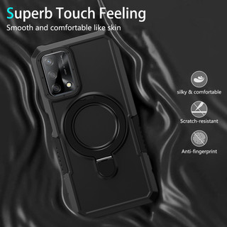 Dành Cho OPPO A74 4G / A95 4G Ốp điện thoại Có Giá Đỡ Vòng PC Cứng Cạnh TPU Mềm Cấp Quân Sự Chống Rơi Vỏ Mỏng Chống Sốc