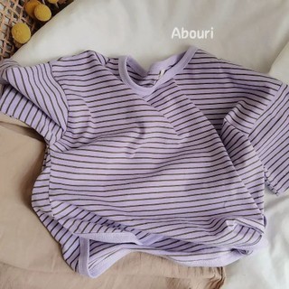 Hàn Quốc Bé Trai Trẻ Em Phù Hợp Với Áo Thun Cotton Sọc Ngắn Tay Mùa Hè Phong Cách Mới Bé Trai Bé Gái