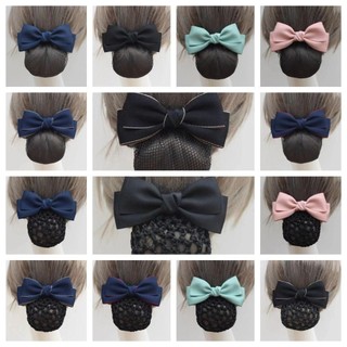 YONDR Nơ Lò Xo Kẹp, Ruy Băng Phong Cách Hàn Quốc Bun Snood, Kẹp Tóc Vintage Đuôi Ngựa Kẹp Mũ Lưới Tóc Ngân Hàng
