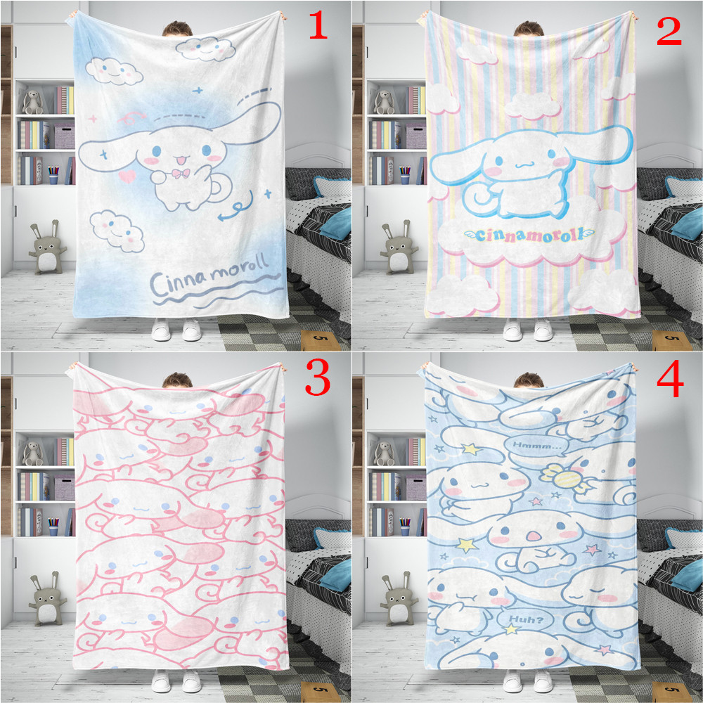 Sanrio Cinnamoroll Flannel Chăn Một Mặt In Flannel Chăn Điều Hòa Không Khí Chăn Món Quà Tốt Nhất Cho Người