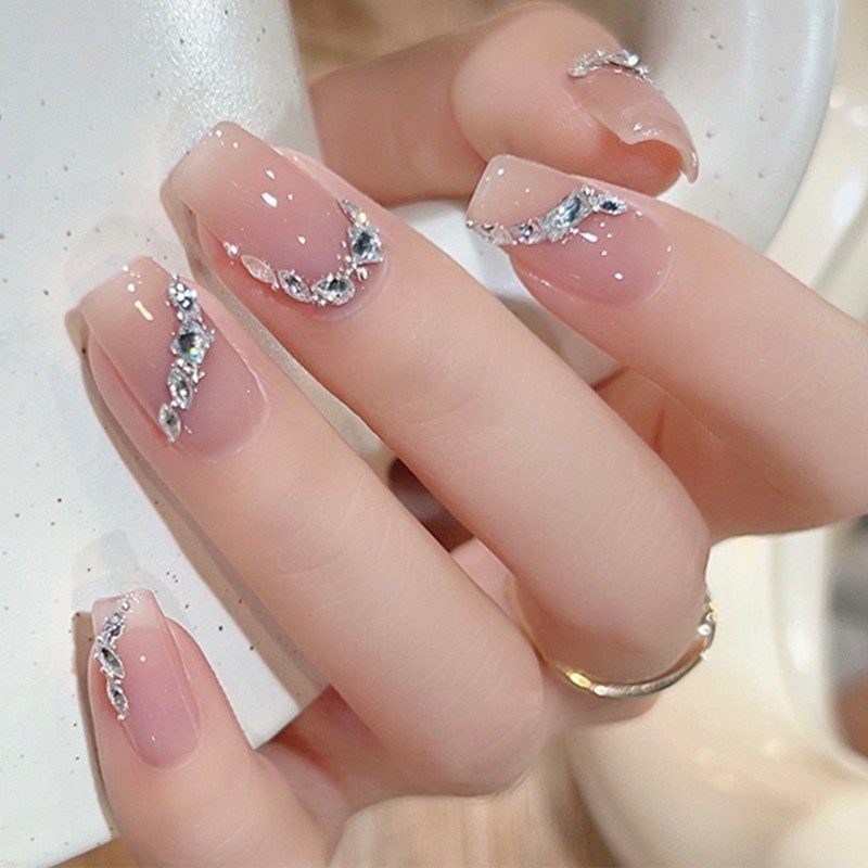 ⚝⚝Richh 50x Móng Tay Hình Không Đều Quyến Rũ Móng Tay Pha Lê Kim Cương Giả DIY Móng Tay Trang Trí