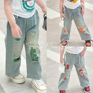 S132-Quần jean bò rách mềm cá tính cho bé gái - Size 8-30Kg