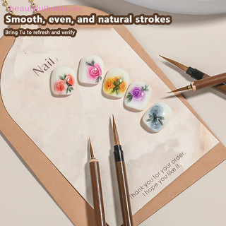 [Beautifulhome] Nail Art Wolf Hair Brush Pen Gel Paing Wire Draw Pen Liner Polish Brushes Dụng cụ thiết kế móng tay [làm đẹp]