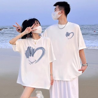 Hiixiivi Thương Hiệu Mới 100% Cotton Unisex Áo Thun Nữ Tay Ngắn Nam Nữ Baggy Cổ Tròn Rời In Cặp Đôi Tee 2024