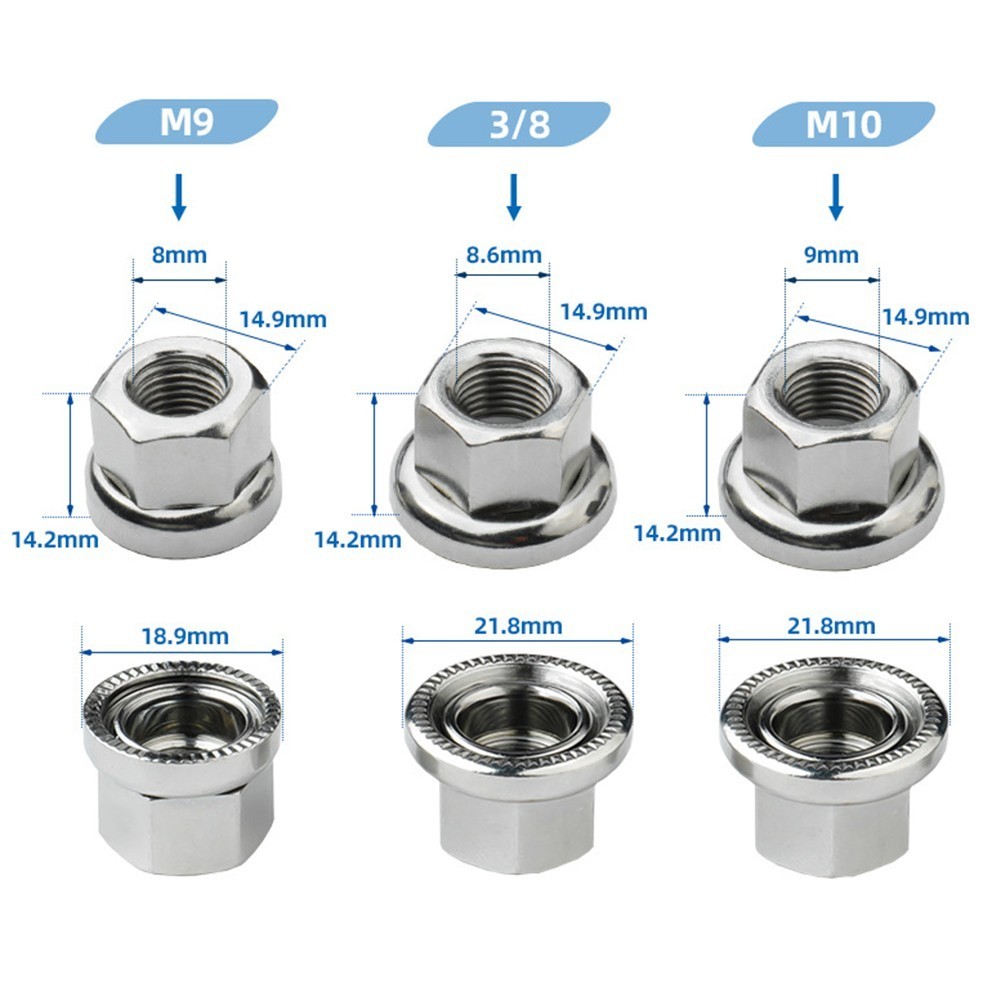 Secl 2 Chiếc Xe Đạp Phi Hành Đoàn Đai Ốc Xe Đạp Vít M9 M10 3 / 8 Vít Đai Ốc Cho Xe Đạp Trung Tâm