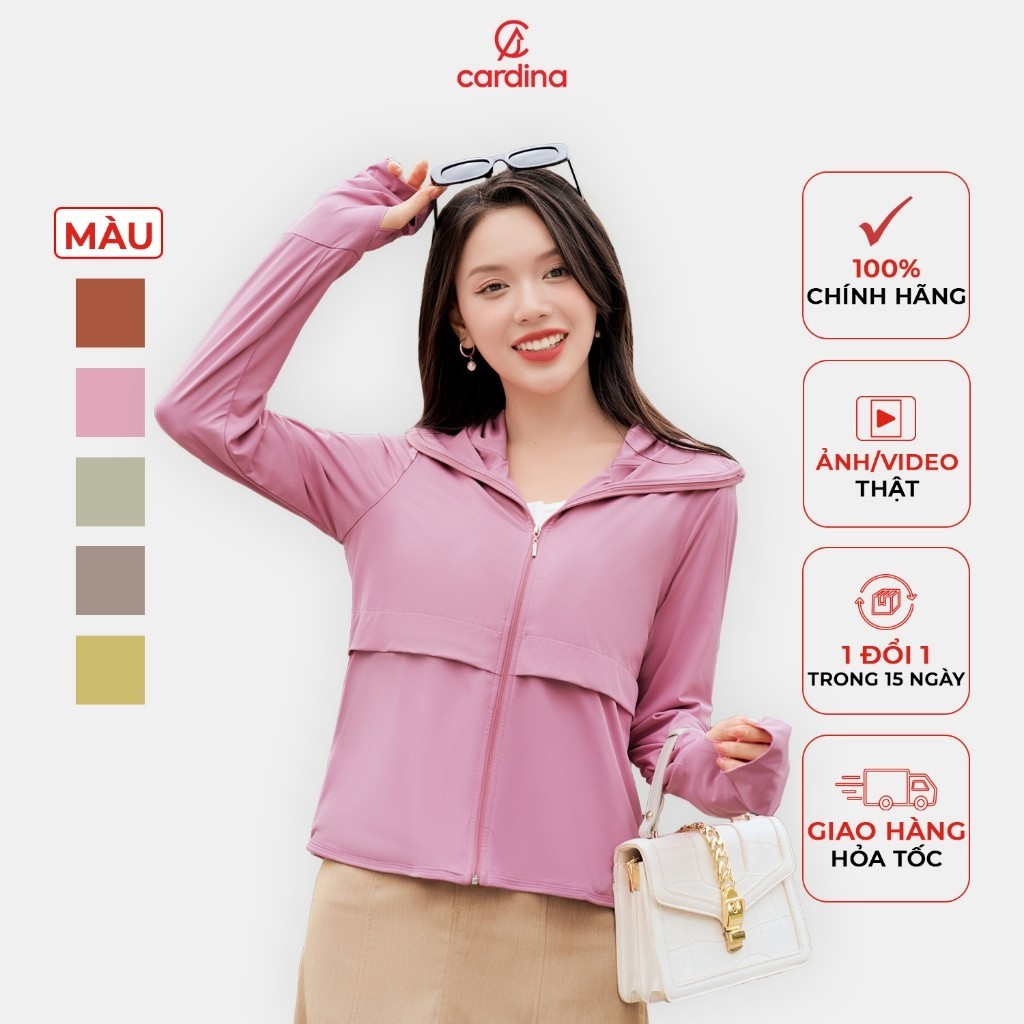 Áo chống nắng Trendy CARDINA 2 lớp chất liệu Ice text sợi lạnh với chỉ số UPF 50+ không nhăn 4NHF05