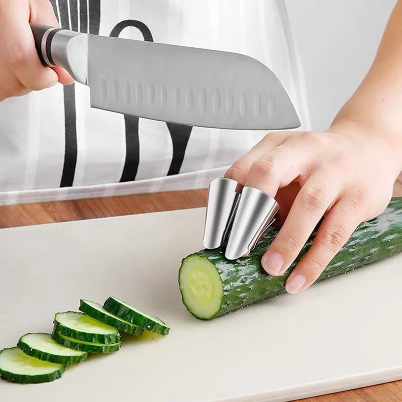 Dụng Cụ Bảo Vệ Ngón Tay Gọt Vỏ Bằng Thép Không Gỉ Đa Chức Năng