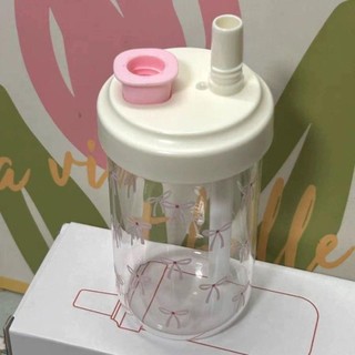 [Giao hàng từ Việt Nam] Cốc Rơm NOOKSTORY, Bình Nước Nơ Nhựa, Đồ Uống 500ml Cốc Cà Phê Dung Tích Lớn Trà Bong Bóng Cà Phê