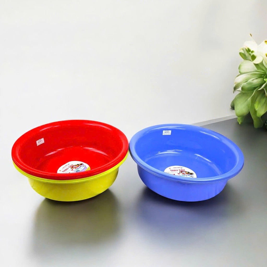 Thau Nhựa Nhiều Size Vinh Nam Plastic Thau Chậu Nhựa PP Bền Đẹp Đa Màu Đa Năng Mã 2T8 5T0 5T5 6T0