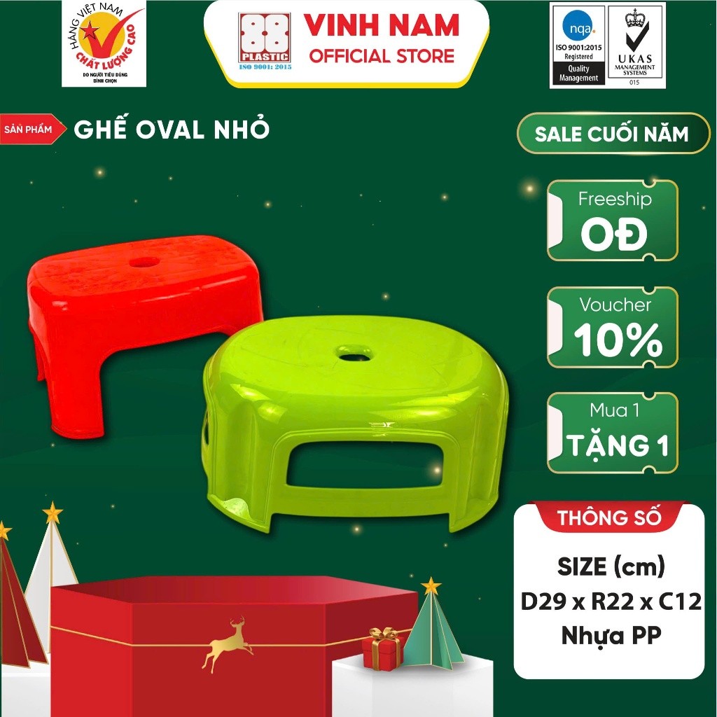 Ghế Nhựa Oval Vinh Nam Plastic Nhựa PP Cao Cấp Bền Đẹp An Toàn Chất Lượng Đa Dạng Màu Mã 027 033