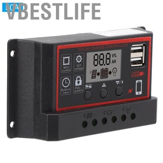 VBESTLIFE Bộ điều khiển sạc năng lượng mặt trời Phefop LCD Hiển thị màn hình lớn ChargedIncharge 12V / 24V Panel (10A)