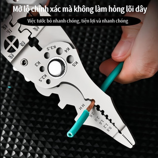 Kìm điện đa năngKìm tuốt dây điện đa năng Kìm Đa Năng Cắt Dây Phần Cứng Điện Chuyên Nghiệp 12 trong 1 Kìm khuỷu