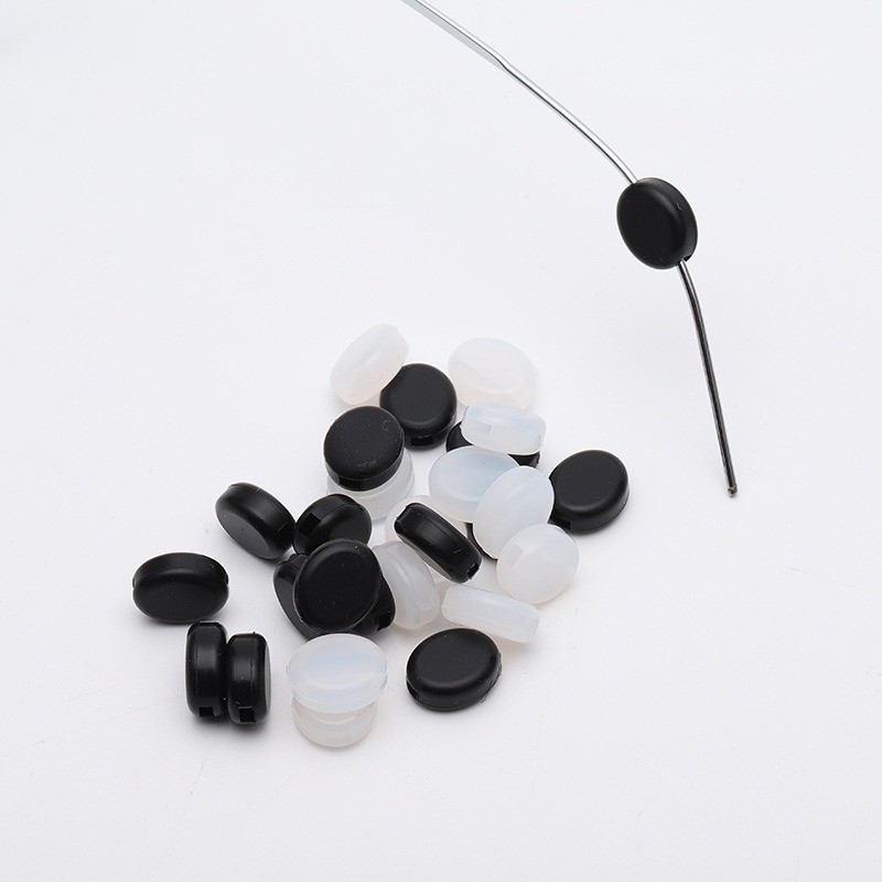 1 Cặp Kẹp Giữ Mắt Kính Hình Tròn Màu Đen Bằng Silicon Chống Rơi Chống Trượt