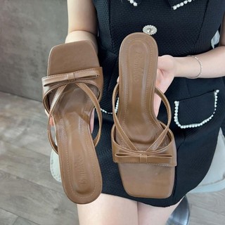 Giày cao gót Nơ gót mảnh  Cao 5CM và Cao 7CM phối màu Đơn giản, nhẹ nhàng Giày Bánh Bèo mã DepKK DéP Shoes