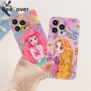 Ốp điện thoại mềm trong suốt nàng tiên cá & công chúa Rapunzel cho IPhone 15 14 13 12 11 Pro ProMax XS XR XSmax Mini 7 8 + Plus SE 2020 Vỏ silicon DCT