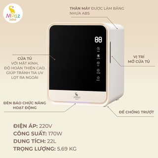 [ Bảo hành 12 tháng lỗi sản xuất ] Máy tiệt trùng UV - C công nghệ ION Moazbebe MB082