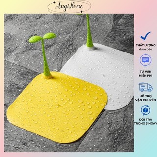 Nắp đậy cống thoát nước bằng silicon hình mầm cây dễ thương độc đáo 15x15cm ANGIHOME
