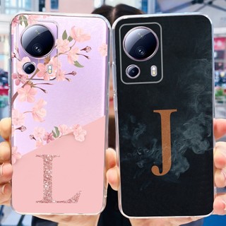 Dành Cho Xiaomi 13 Lite Ốp Lưng Thời Trang Mới Chữ Hoa Trong Suốt Silicon Mềm Cho Xiaomi Mi 13 Lite 13Lite Vỏ Điện Thoại