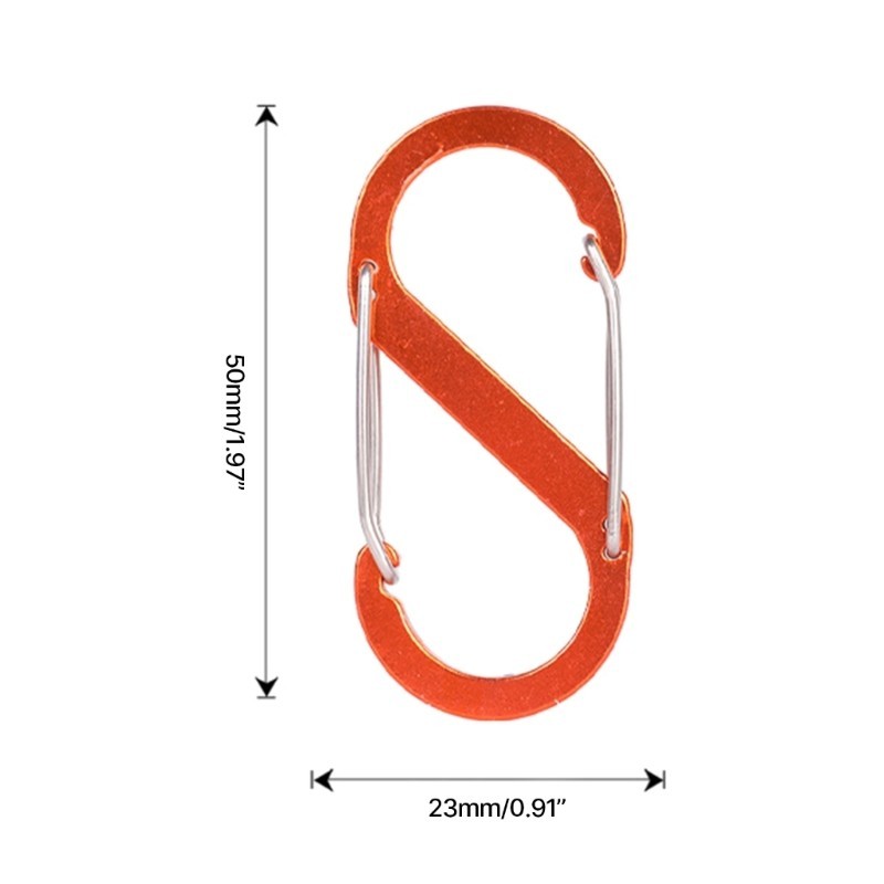 Mon Hợp Kim Nhôm Hình Chữ S Nhỏ Carabiner Kẹp Đôi Móc Ngoài Trời Chống Trộm Ba Lô Khóa Mini Khóa Carab