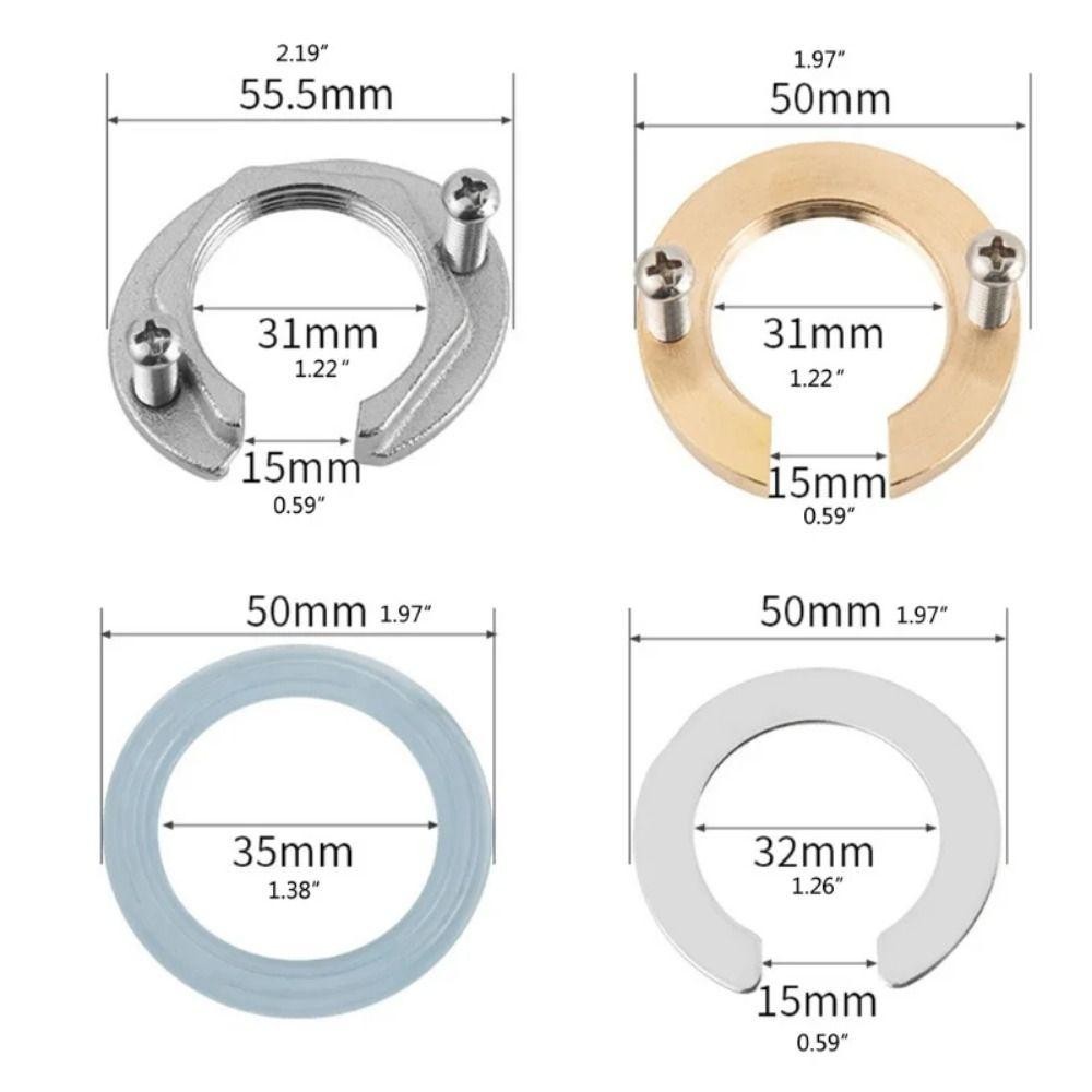 Serein 1 Cái Bộ phụ kiện cố định, Phụ kiện thay thế máy giặt chống mất Vòi Locknut, Chậu rửa bằng thép không gỉ bằng đồng thau Đai ốc buộc 31mm