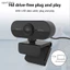 Webcam Elough 2K HD cho máy tính để bàn Máy tính xách tay Máy tính USB Web Camera có micrô Web Cam cho YouTube Skype [out]