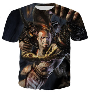 Áo Sơ Mi Quá Khổ Thần Chiến Tranh 3d In Áo nam Thời Trang Áo Thun Trẻ Em Hip Hop Tee Top Áo nam Trò Chơi Tay Ngắn Bé Trai Tee
