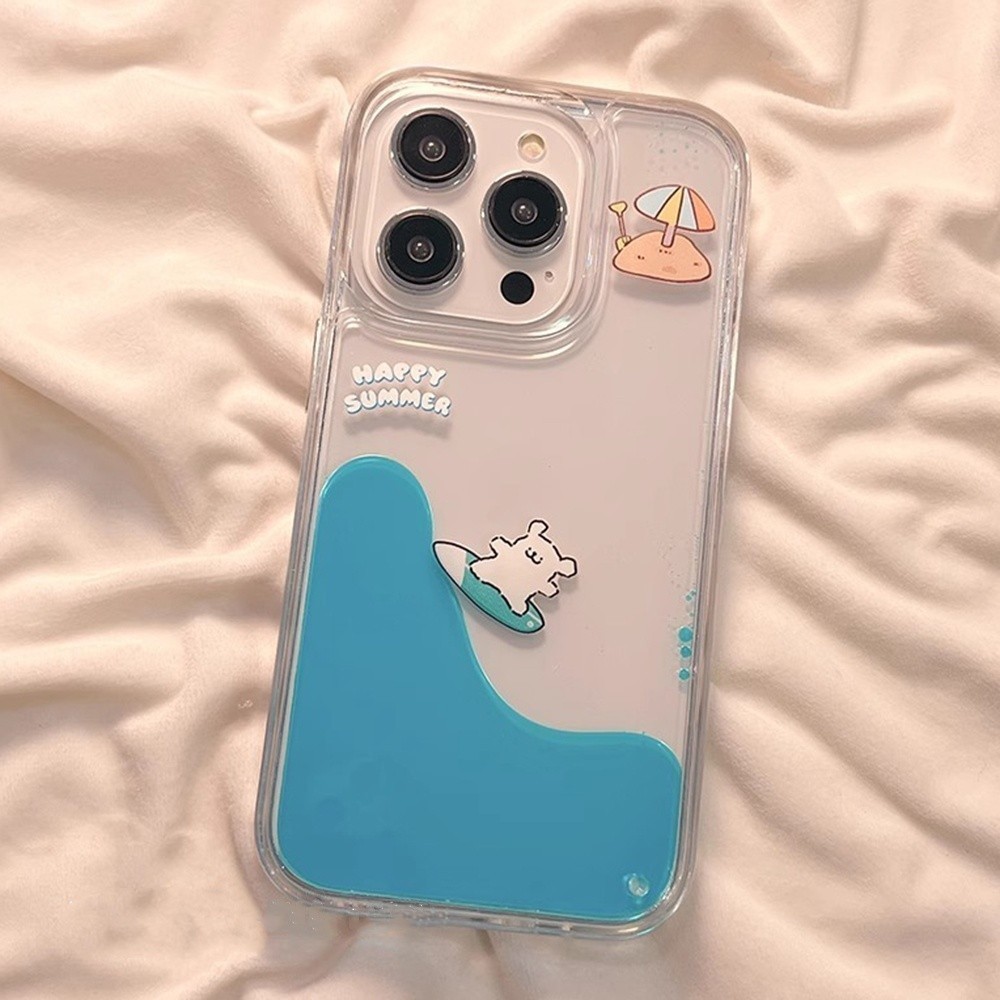 Ốp điện thoại cát lún lướt hình chú chó dễ thương cho iPhone 17 Pro Max 16 Plus 15 14 13 12 11 Bảo hiểm toàn diện Vỏ Acrylic bảo vệ chống sốc