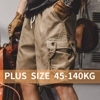 [Plus Size] 8XL 7XL Nam Nhật Bản Cotton Kaki Hip Hop Oversize Quần Short Hàng Hóa Làm Việc