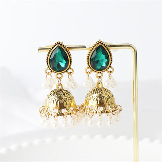 1 Bộ bohemian Ngọc Trai Kỳ Lạ vintage Tua Rua Xương Cổ Vòng Cổ Bông Tai Bộ Trang Sức