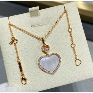 Phiên Bản Cao Trái Tim Mặt Vòng cổ Mẹ-of-Pearl Kim Cương Kẻ S925 Bạc Nhiều Màu Sắc Đá Quý Trái Tim Xương Đòn Vòng cổ