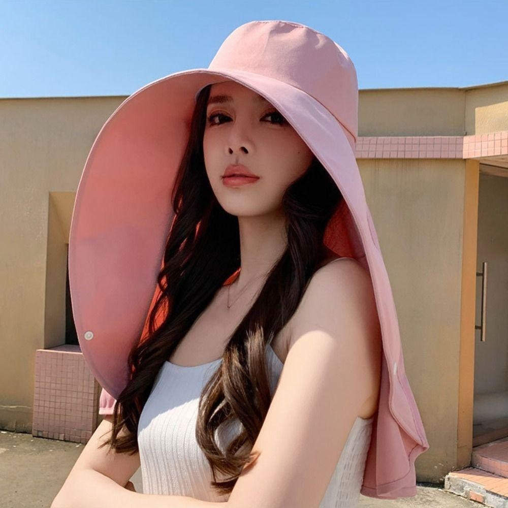 Mũ chống nắng mùa hè vành rộng che cổ chống uv