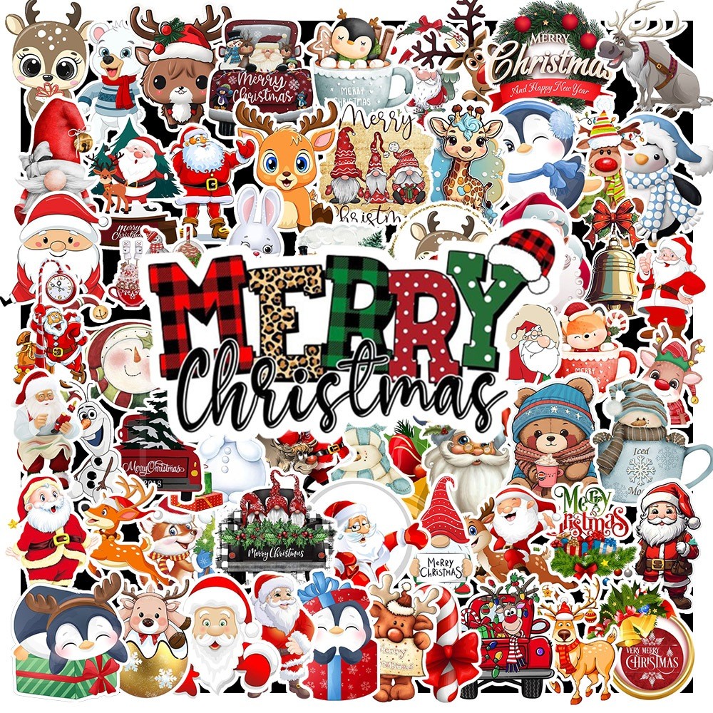 Combo 50 Sticker Hình Dán Hoạ Tiết Giáng Sinh - Merry Christmast Siêu Đẹp - Trang Trí Cho Vật Dụng - GÌ CŨNG IN