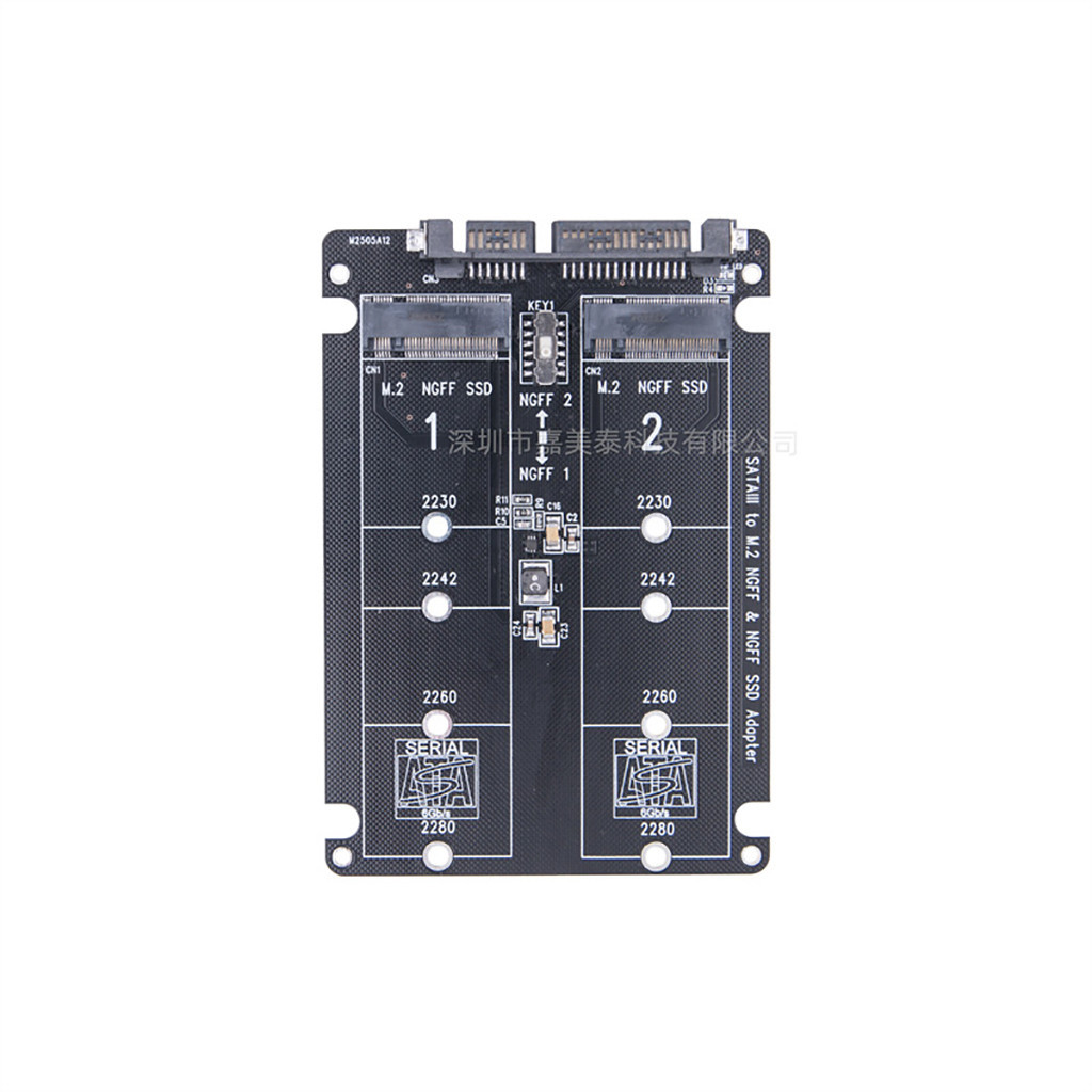 Jmt Cổng Đôi M.2 SSD Sang Sata 7 + 15 22PIN Thẻ Chuyển Đổi M.2 Sang 2.5 "SATA3.0 Thẻ Mở Rộng 6Gbps Cho NGFF 2230 2242 2260 2280 M2 SSD