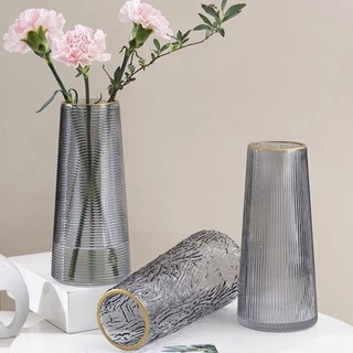 Bình hoa lọ hoa Thủy Tinh cổ Viền  Vàng Bunnies Trang Trí Phòng Khách Cắm hoa Tươi sang trọng đơn giản