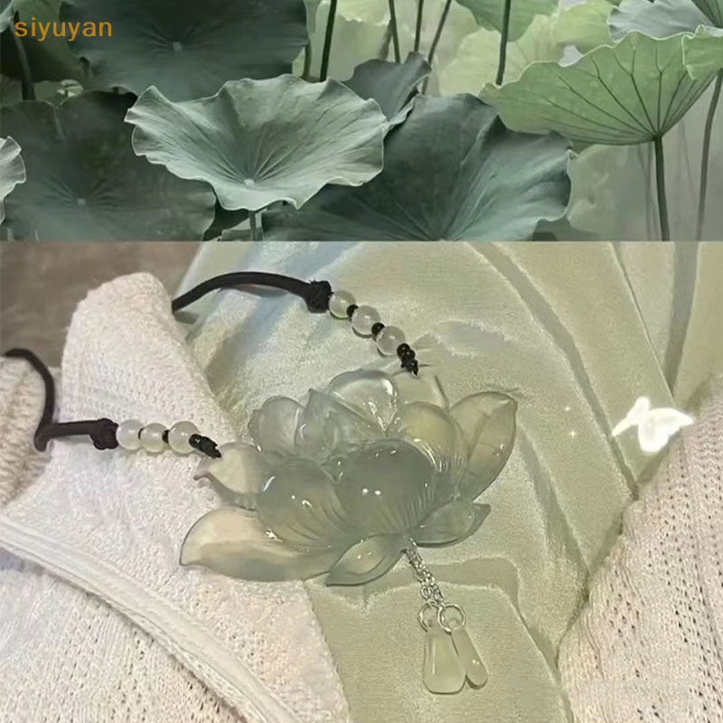 Siyuyan Mới Trung Quốc Phong Cách Cổ Đại Đá Ngọc Sen Mặt Dây Chuyền Vòng Cổ Hanfu Cổ Trang Phục Phụ Kiện Cho Bé Gái VN