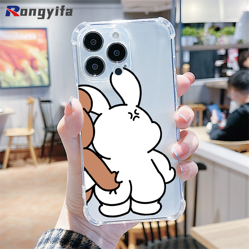 Ốp Điện Thoại Cặp Đôi Ngộ nghĩnh Cho Vivo Y19s 4G Y300 Y37 V40 Pro Lite V40E Y200 X200 Pro Mini Y28 iQOO 13 Z9s Z9X Z9 Turbo Y18 Y18E 5G Ốp Lưng Chống Rơi Gấu Hoạt Hình Dễ Thương