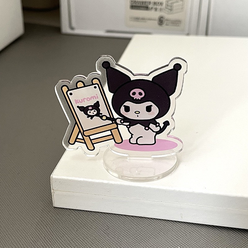 ( MUA TỪ 2 SP )Standee Mô hình mini để bàn bằng nhựa Acrylic hoạt hình Sanrio Kuromi Melody Cinnamoroll Pochacco Pompuri