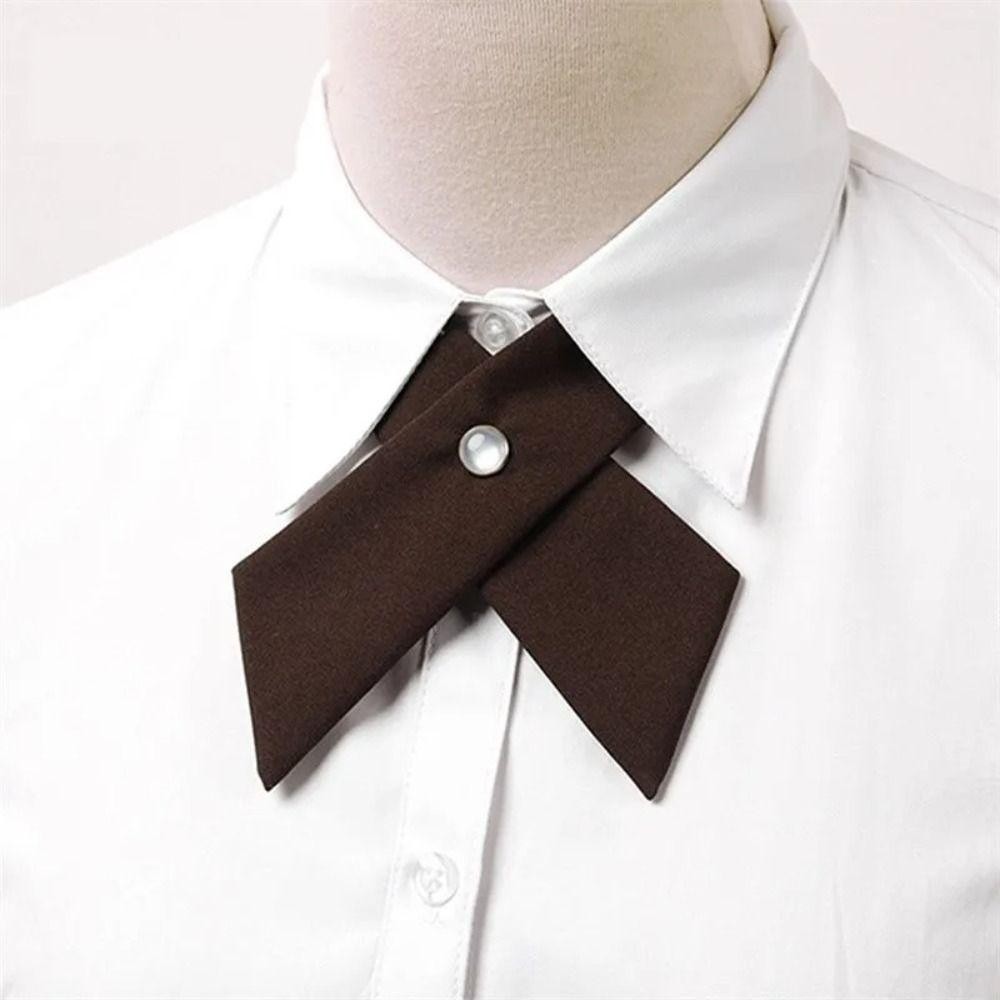 TRACEILLOIAN Cross Bowtie, Phụ kiện trang phục Dây buộc áo sơ mi Polyester, Có thể tháo rời JK Trang trí đồng phục Cổ áo cổ
